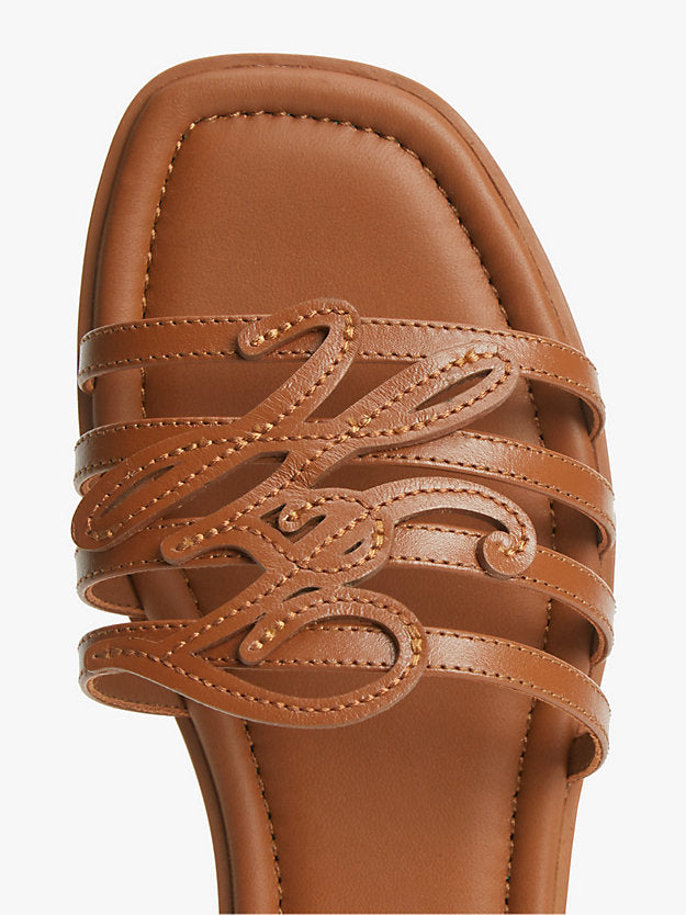 Logo Strap Leather Mules