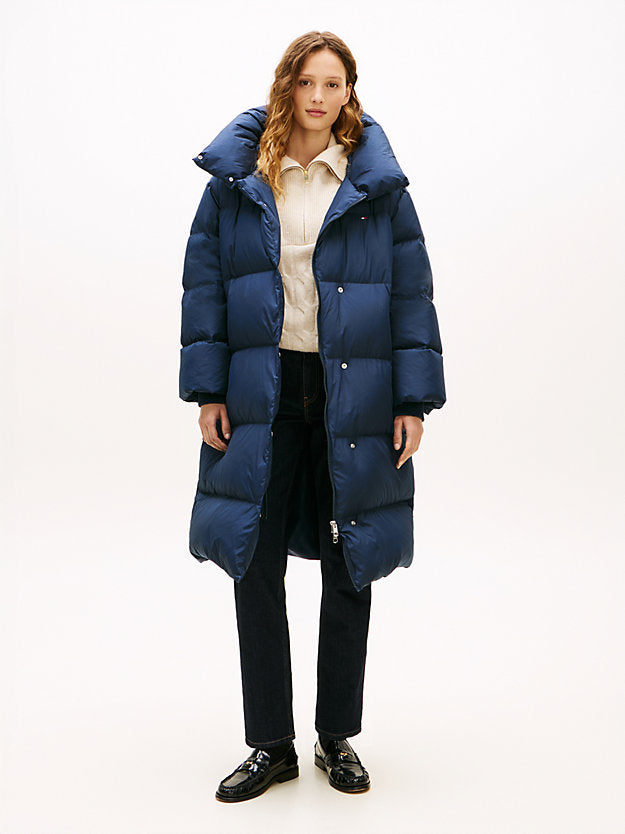 Water Repellent Down Longline Wrap Coat
