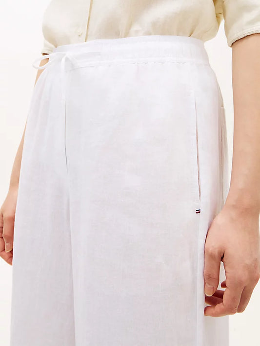 Relaxed Wide Leg Pure Linen Trousers