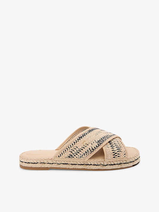 Raffia Monogram Espadrille Mules