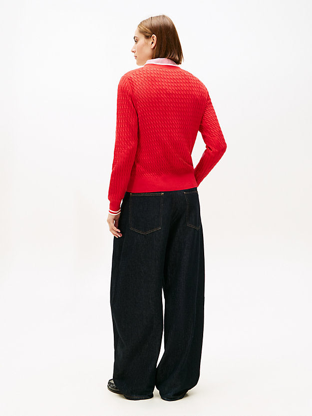 Cable Knit V-Neck Jumper