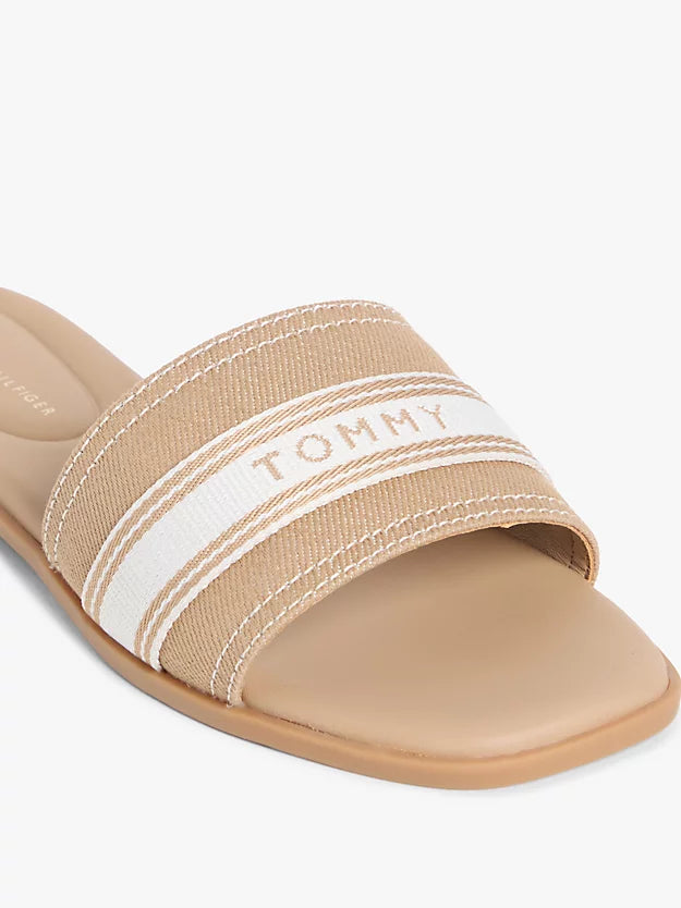 Canvas Denim Webbing Strap Mules