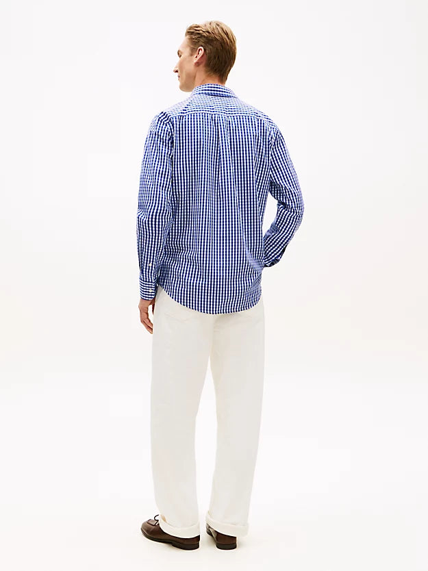 Flex Regular Fit Gingham Check Poplin Shirt