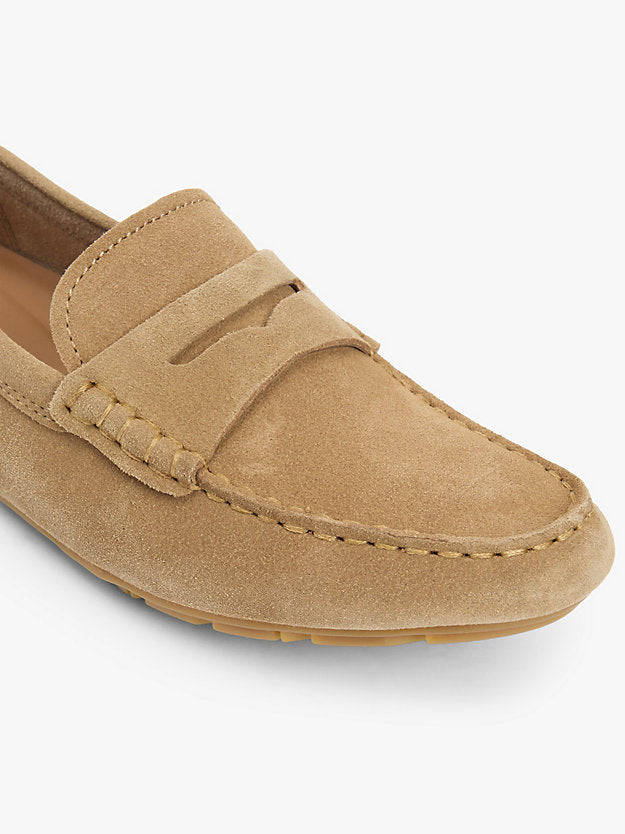 Suede Enamel Flag Driver Shoes