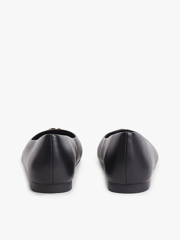 Monogram Plaque Leather Ballerinas