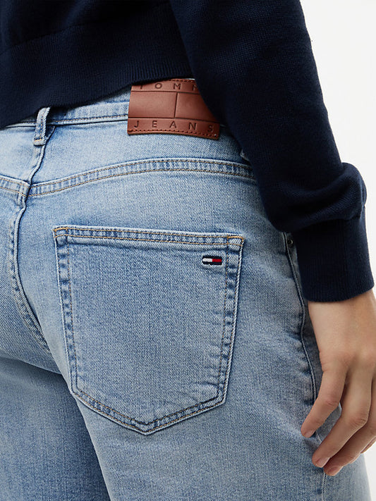 Mom Whiskered Denim Shorts