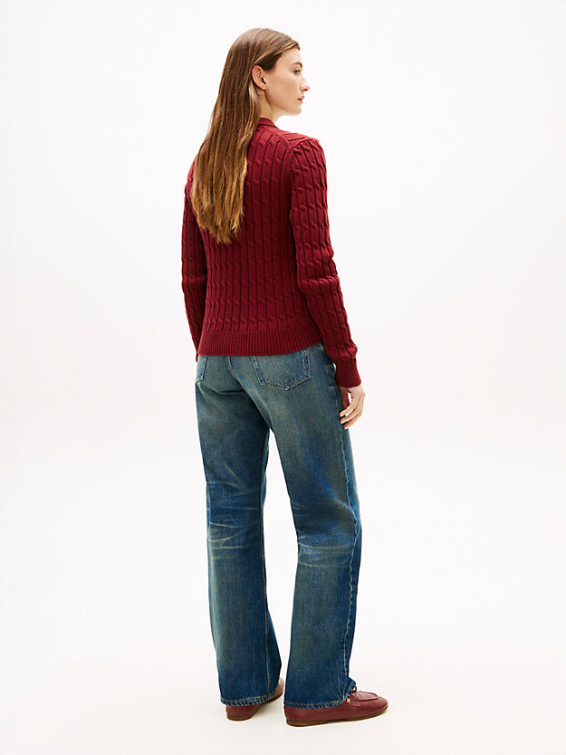 Cable Knit Polo Cardigan