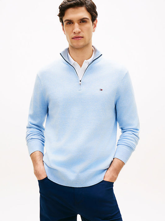 Flag Embroidery Quarter-Zip Jumper