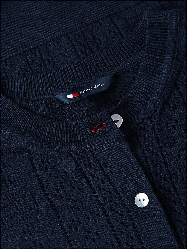 Slim Pointelle Flag Cardigan