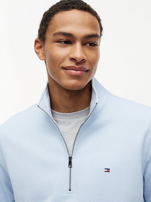 Flag Embroidery Terry Quarter-Zip Sweatshirt