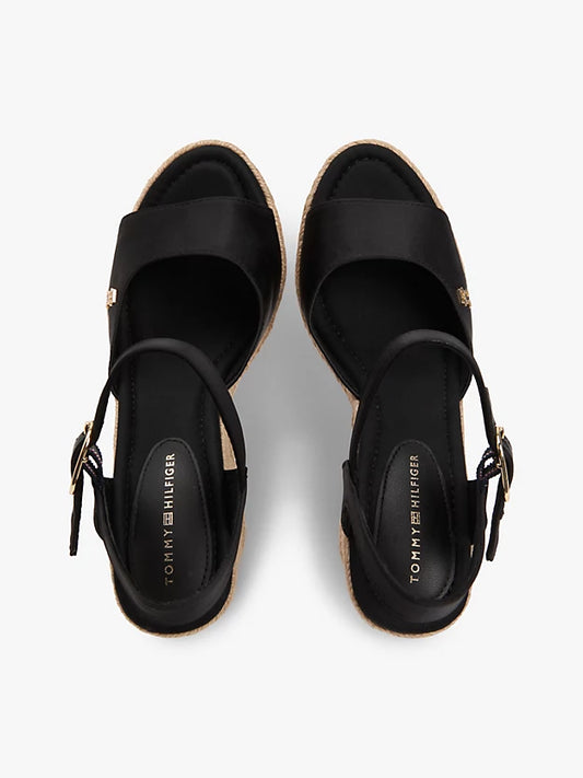 Satin Monogram Wedge Espadrilles