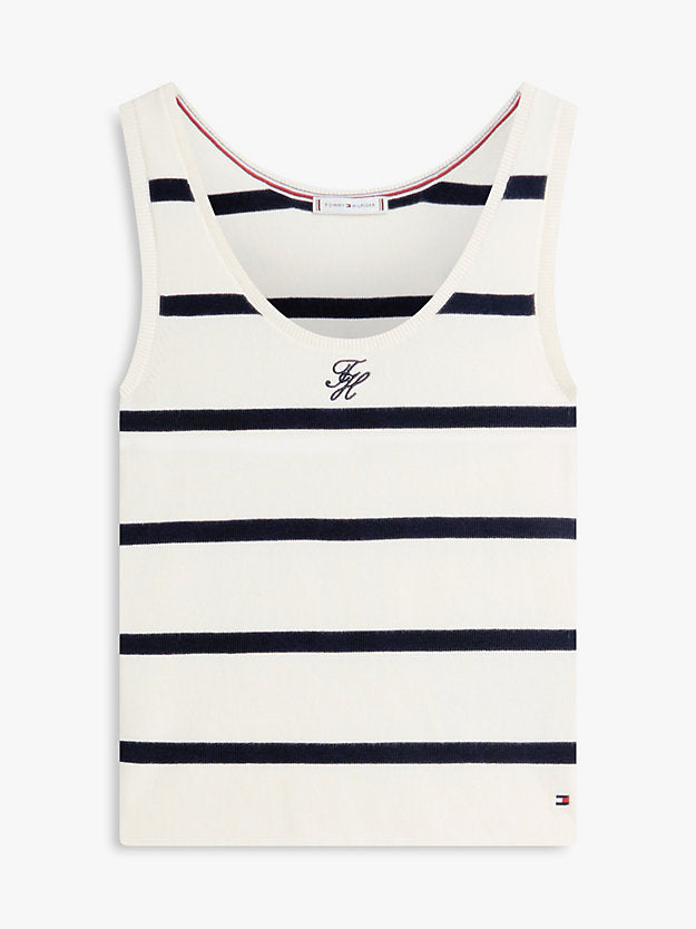 Premium Knit Embroidery Slim Tank Top