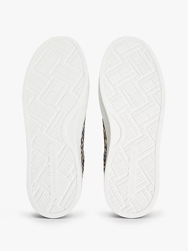 Monogram Platform Textile Trainers