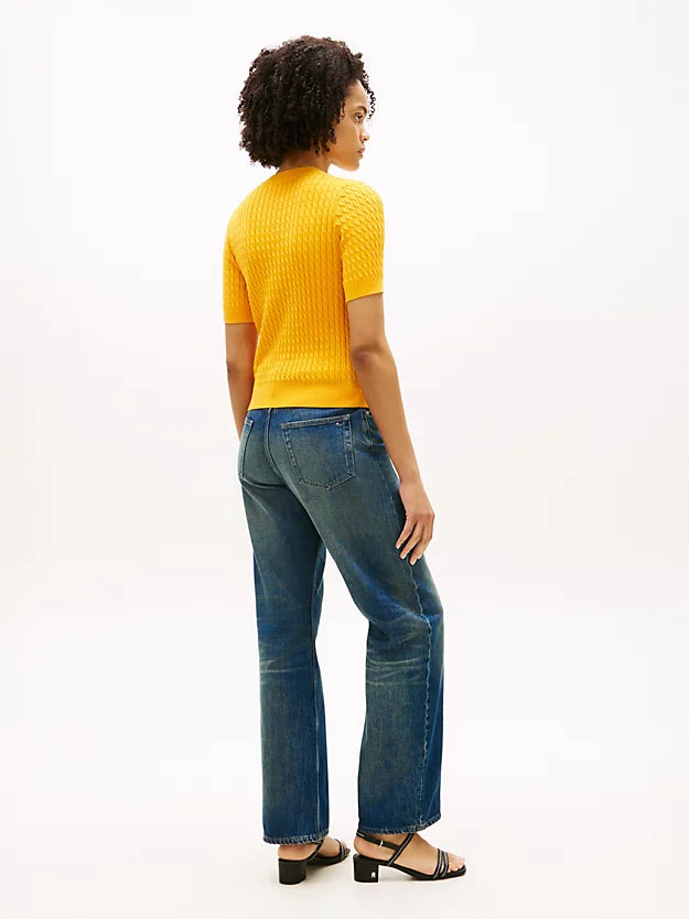 Cable Knit Short Sleeve Jumper