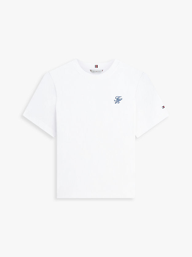 Logo Embroidery Jersey Crew Neck T-Shirt