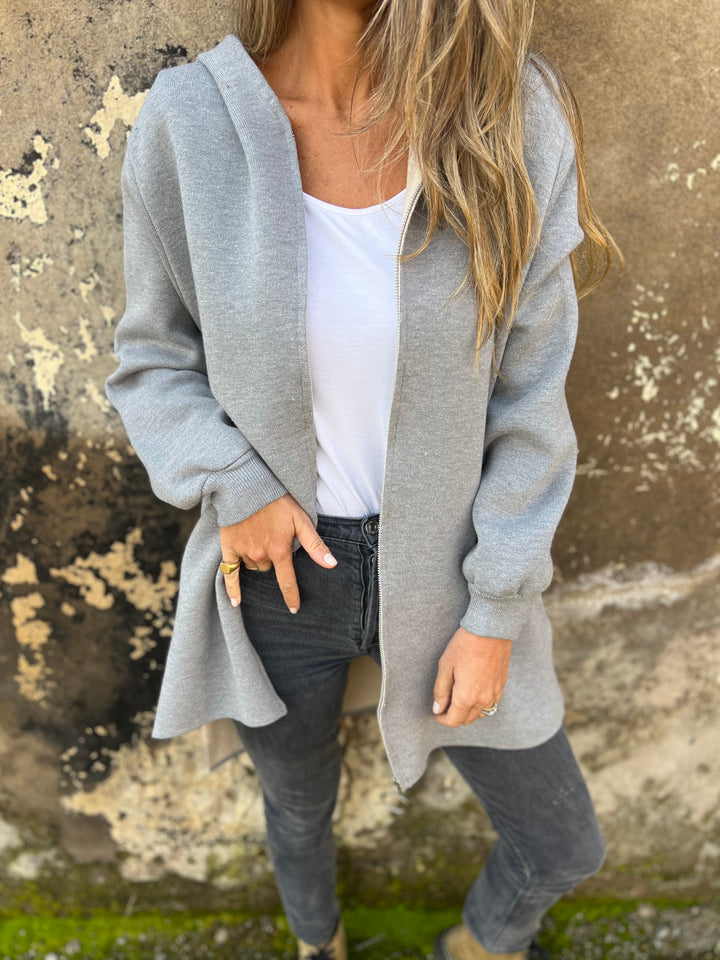CLEARANCE SALE🔥 Rundhals-Reißverschlussjacke mit langen Ärmeln im Freizeit-Look
