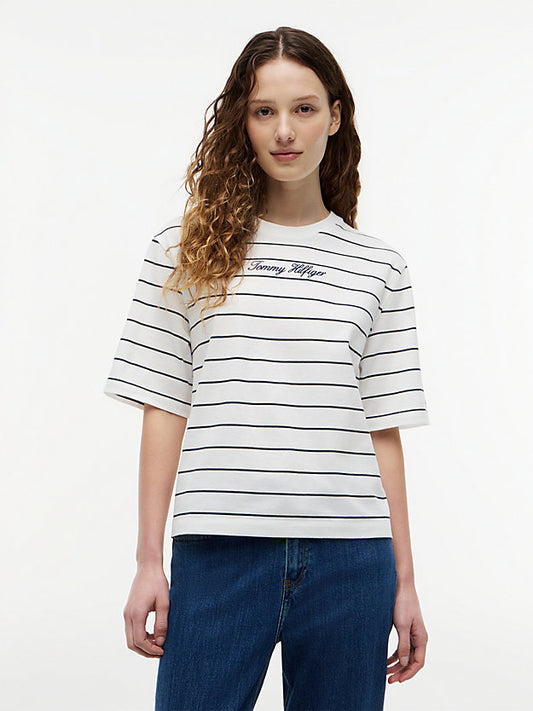 Logo Embroidery Relaxed Crew Neck T-Shirt