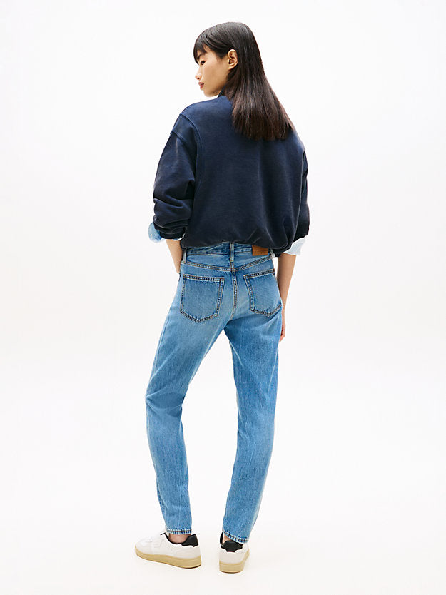 Whiskered Mid Rise Slim Jeans