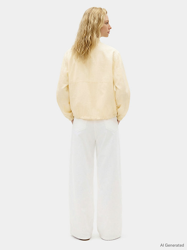 Logo Embroidery Balloon Sleeve Bomber Jacket