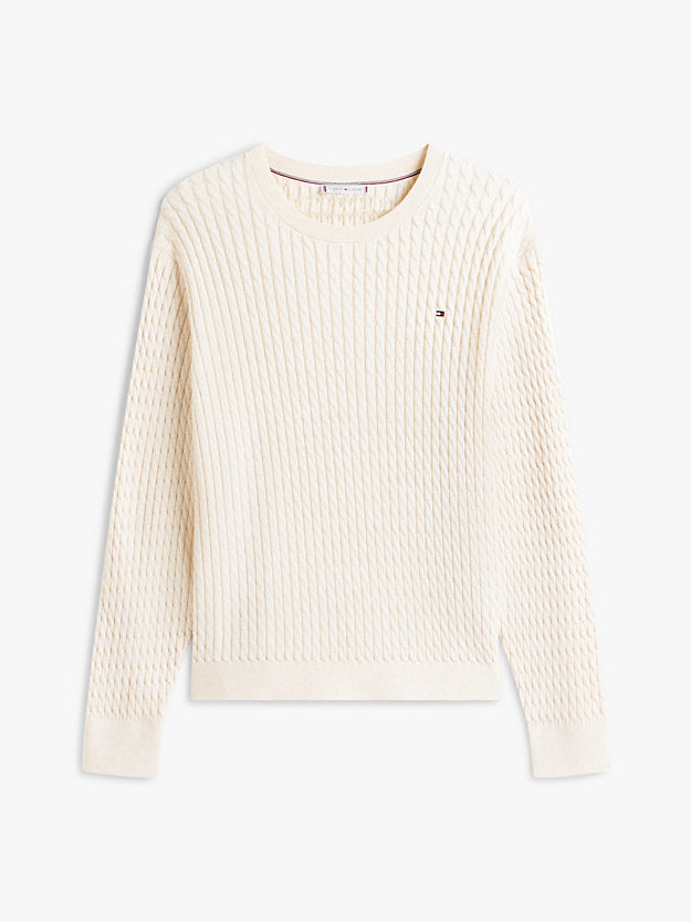 Curve Cable Knit Crew Neck Jumper