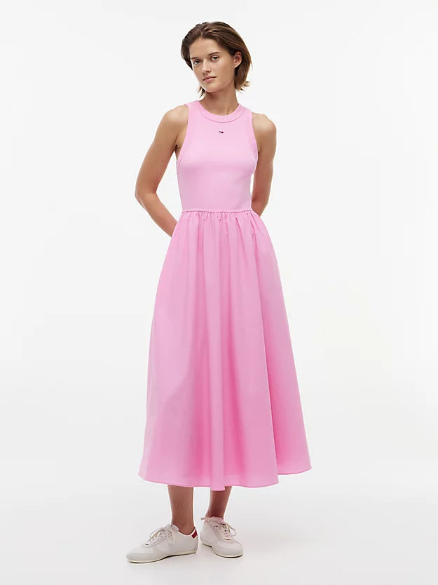 Slim Sleeveless Poplin Maxi Dress