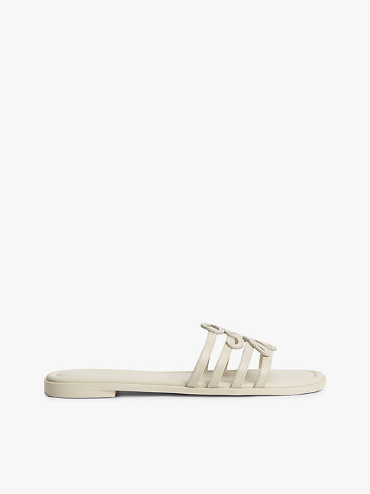 Logo Strap Leather Mules