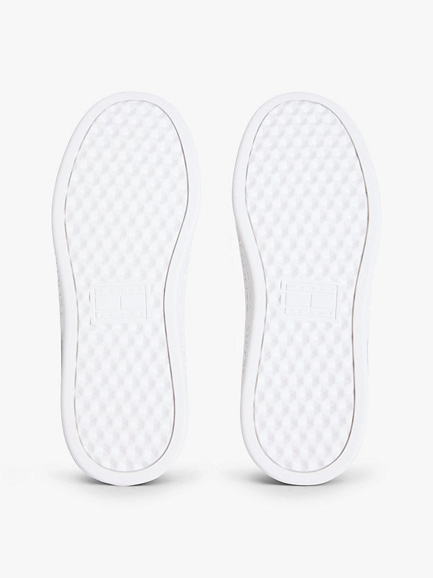 Debossed Logo Cupsole Trainers WiLeather
