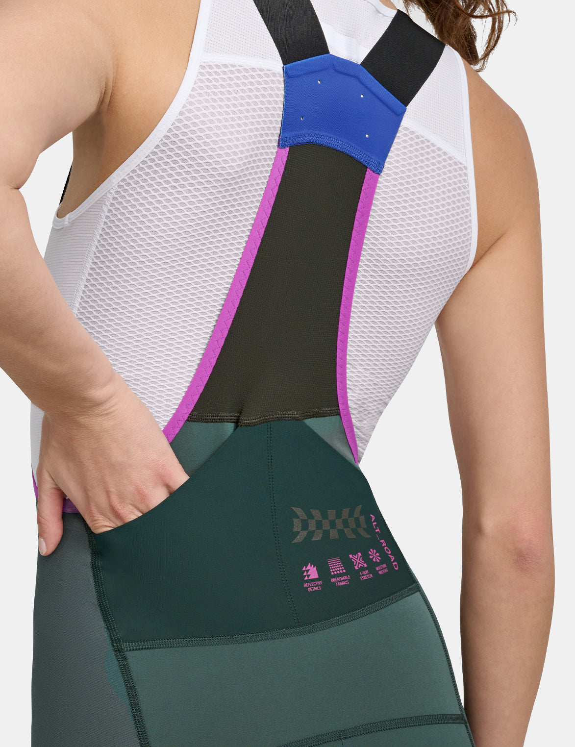 Womens Alt_Road Cargo Bib Shorts - Cypress Green