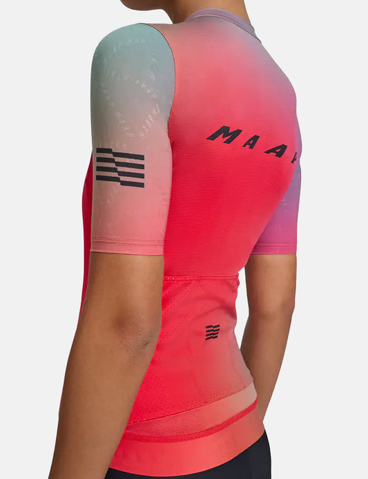 Womens Blurred Out Pro Hex Jersey 2.0 - Red Mix