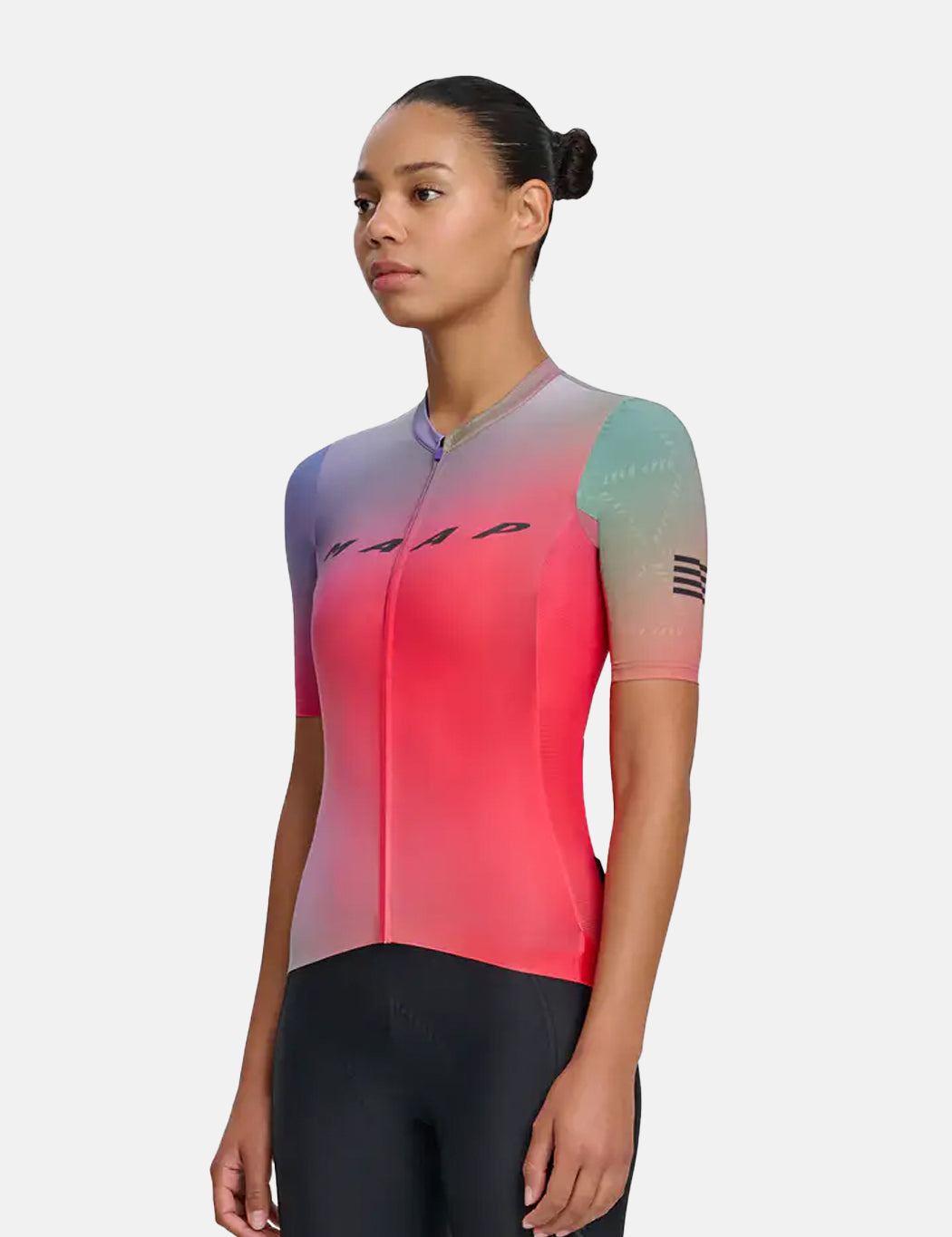 Womens Blurred Out Pro Hex Jersey 2.0 - Red Mix