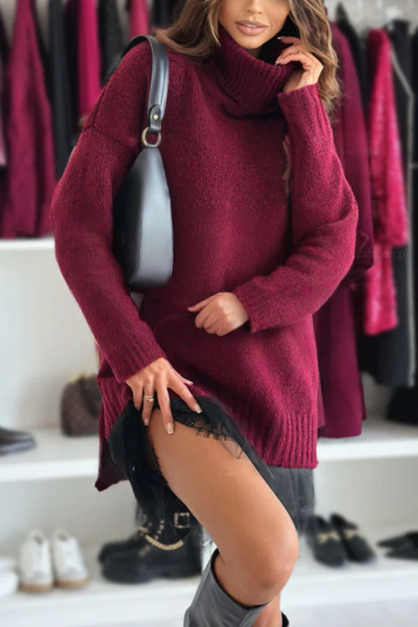Locker geschnittener Rollkragenpullover