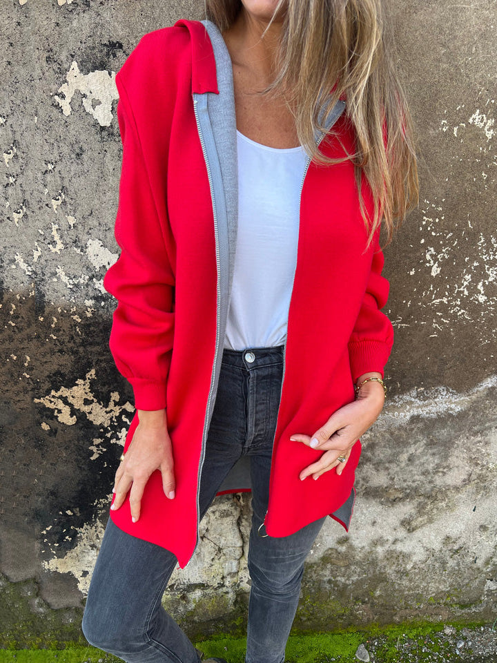 CLEARANCE SALE🔥 Rundhals-Reißverschlussjacke mit langen Ärmeln im Freizeit-Look