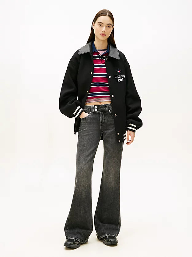 Faded Low Rise Bootcut Black Jeans