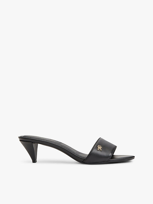 Monogram Leather Heeled Mules