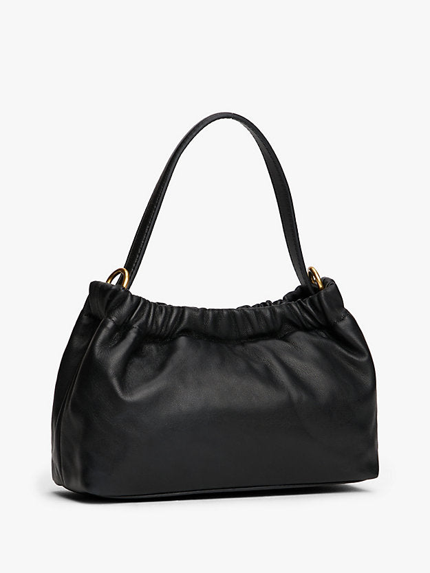 Soft Leather Logo Plaque Crossbody Bag