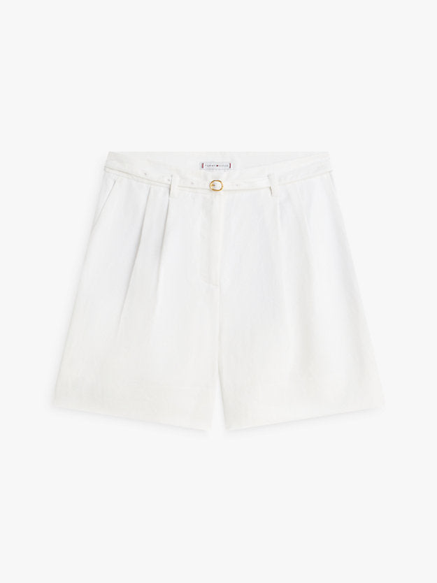Linen Blend Wide Leg Shorts