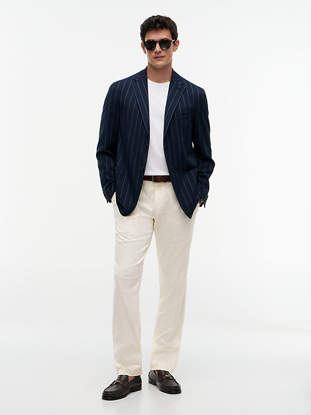 Flex Pinstripe Regular Fit Seersucker Blazer