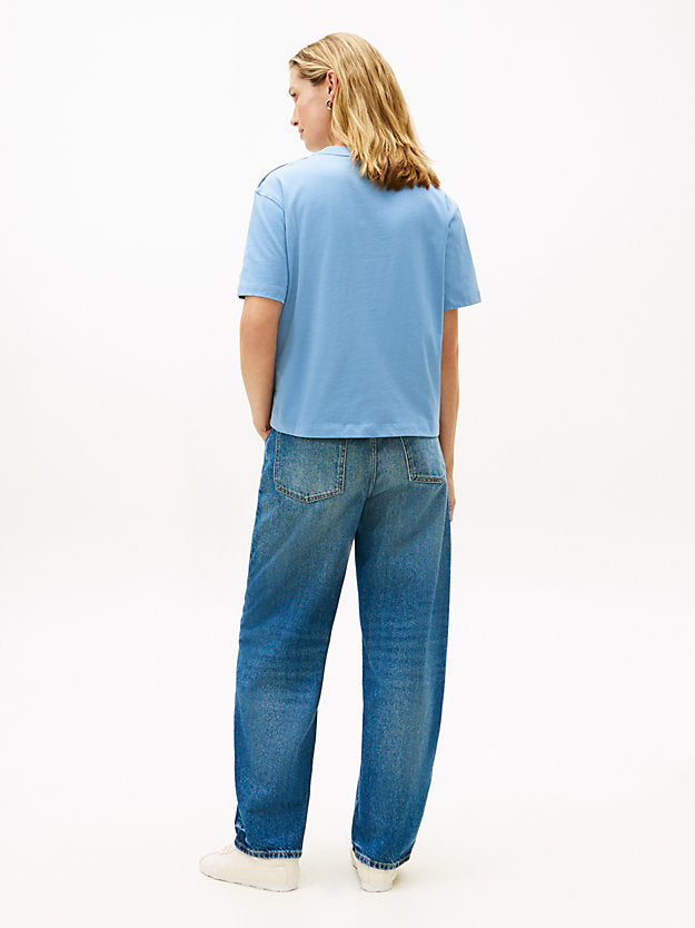 Gold-Tone Button Logo Embroidery Relaxed T-Shirt