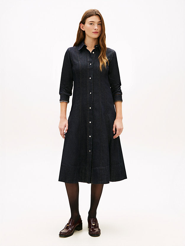 Denim Midi Shirt Dress