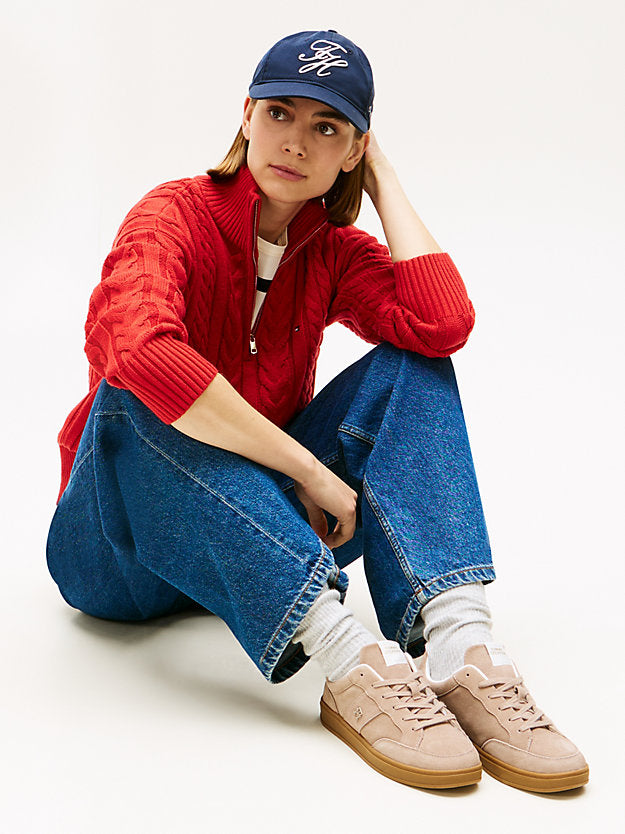 Monogram Suede Court Trainers