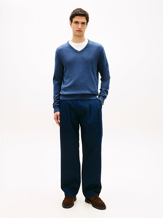 Flag Embroidery V-Neck Jumper