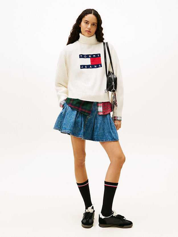 Flag Intarsia Relaxed Turtleneck Jumper