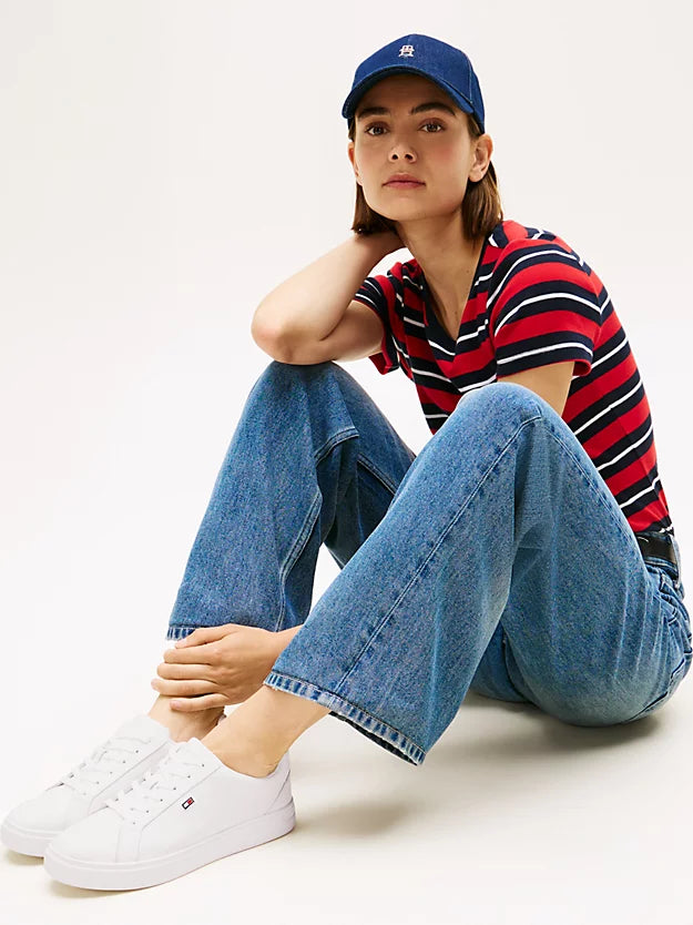 Enamel Flag Leather Court Trainers