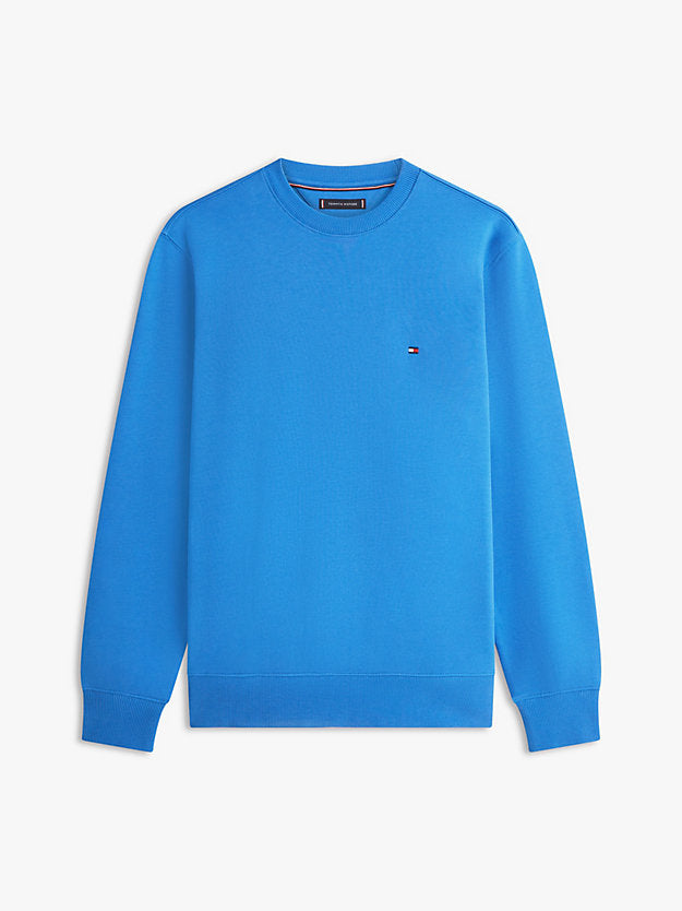 Flag Embroidery Terry Crew Neck Sweatshirt