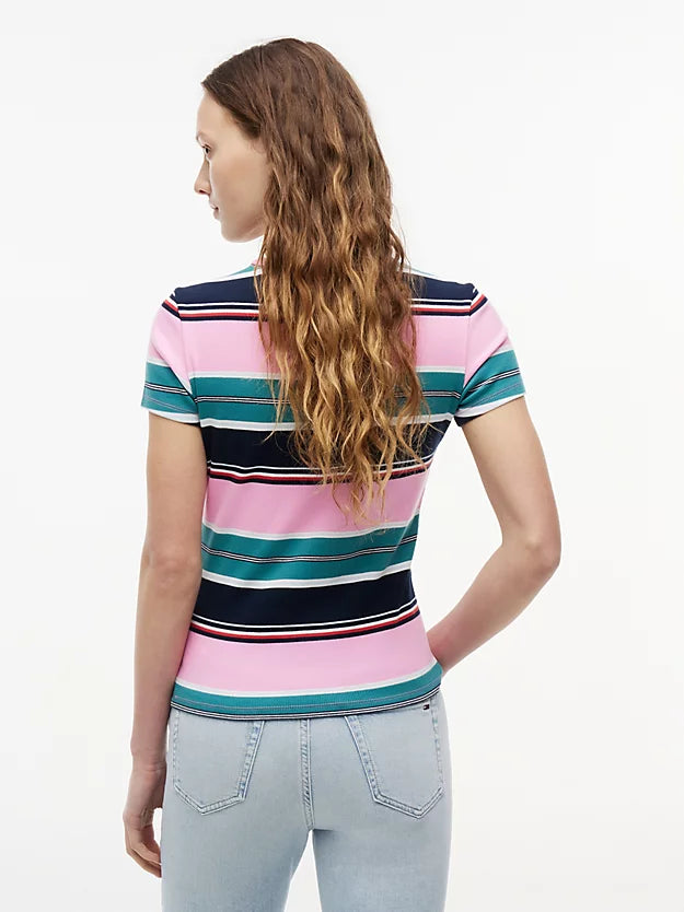 Ribbed Slim Crew Neck T-Shirt
