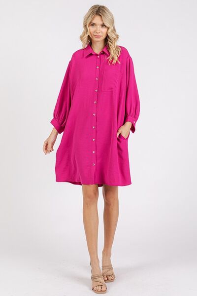 Mittoshop Airflow 3/4-Arm Hemdblusen-Minikleid
