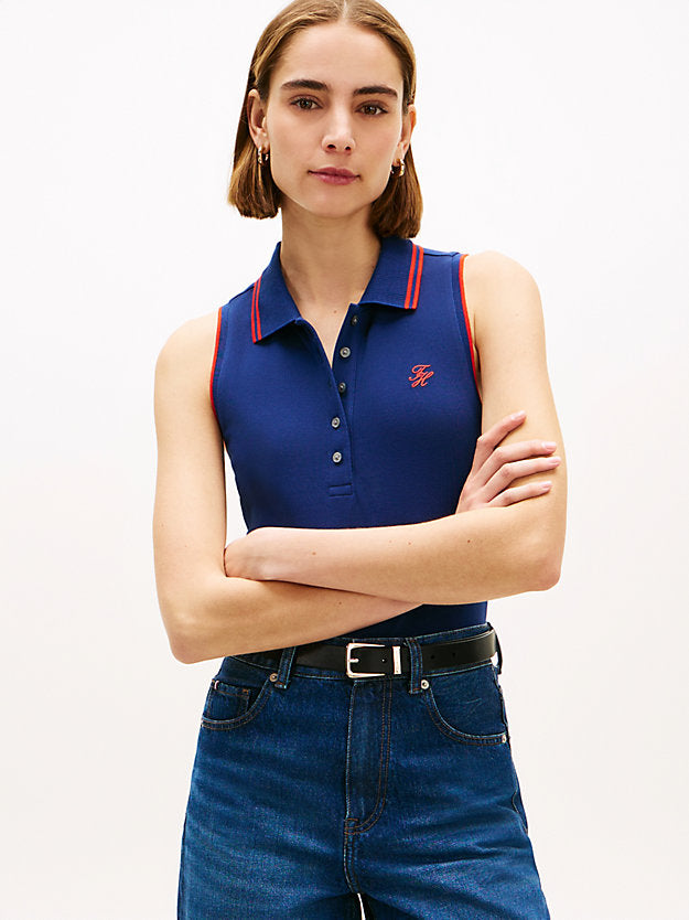 1985 Slim Fit Pique Sleeveless Polo Shirt