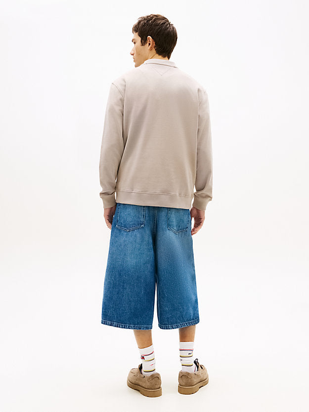 Logo Sueded Terry Crew Neck Sweatshirt