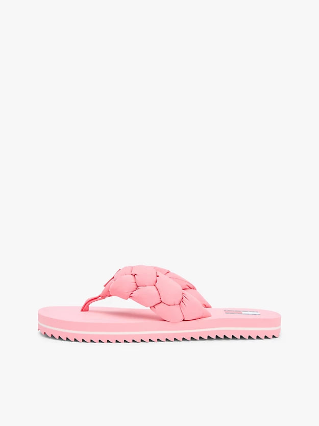 Braided Padded Strap Serrated Flip-Flops