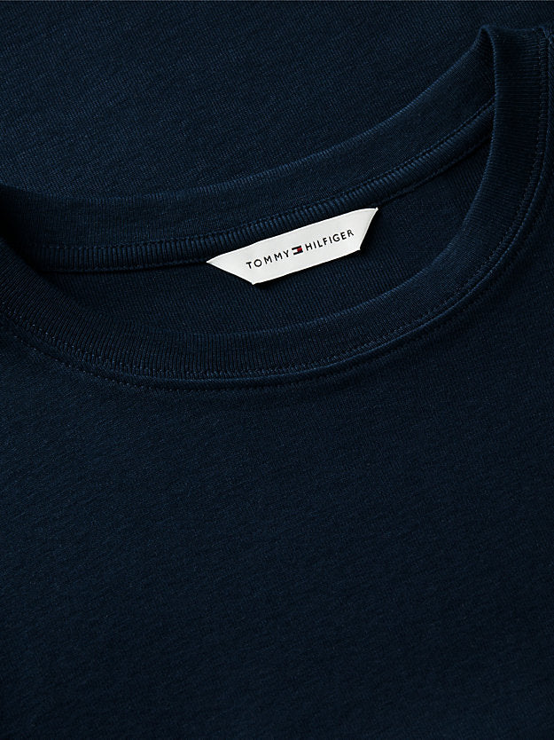 Flag Embroidery Slim Crew Neck T-Shirt